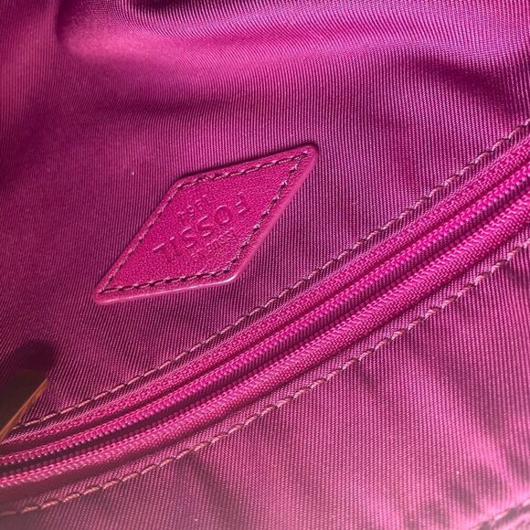 Vintage FOSSIL Pink Leather Shoulder Crossbody casual Bag womens Used - Picture 10 of 16